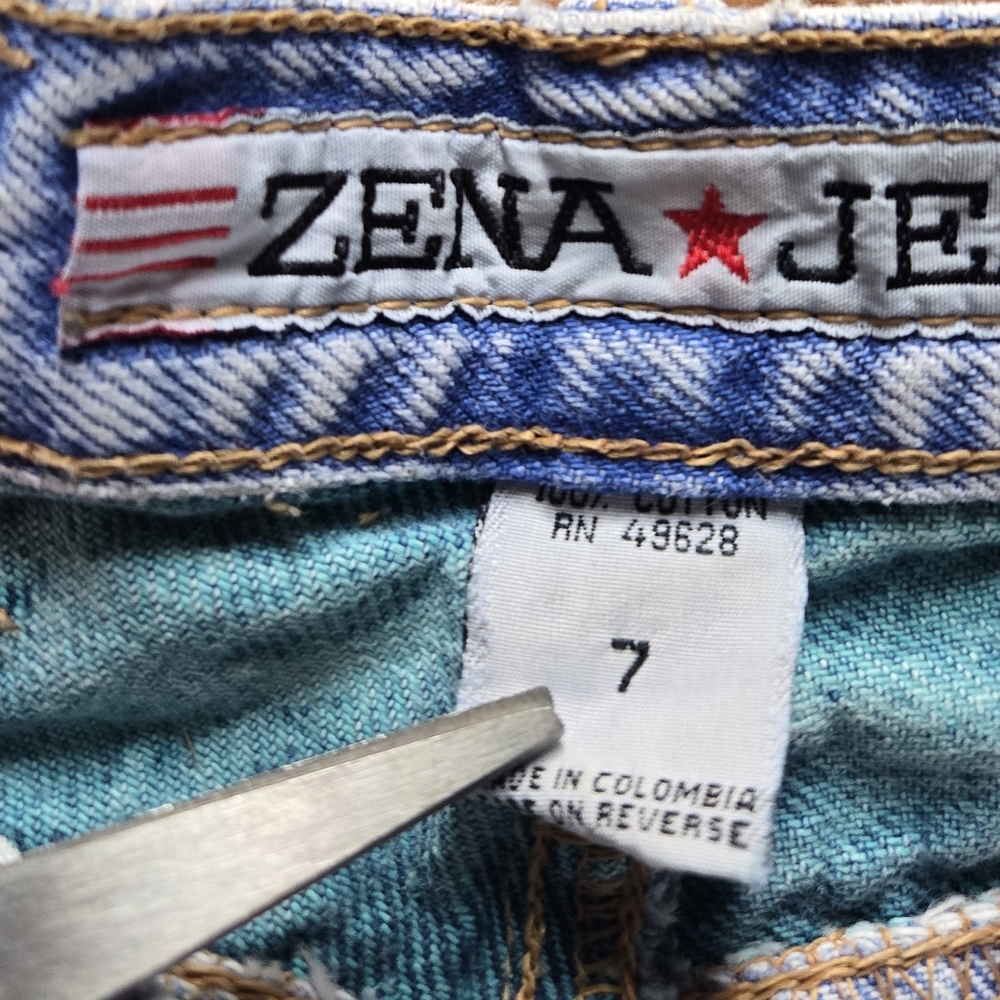 VTG Zena Colorblock Mom Jeans Rare Junior Sz 7 24 In Waist Modern Sz 0 - Picture 5 of 12